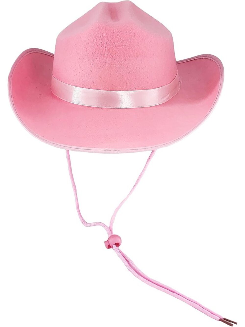 Kids Pink Fabric Felt Costume Strap Western Cowboy Hat 22 Circumference